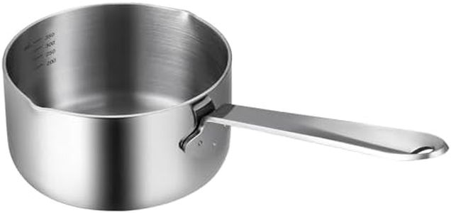 Proxima Direct 12oz/350ml Milk Pan SaucePan Butter Warmer 316 Stainless Steel Coffee Mini Butter Melting Pot with Dual Pour Spout