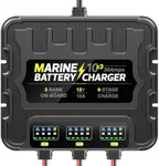 3 Bank Marine Battery Charger, 12V 