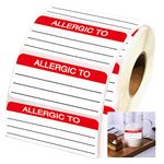 Allergic to Stickers Medical Labels for Allergy Warnings - Fluorescent Red Allergen Warning Stickers Food Rotation Labels Adhesive Allergies Stickers for Grocery Stores, Food Packaging 300 Pcs