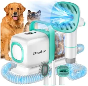 Buenkee Dog Grooming Vacuum, Dog Vacuum for Shedding Grooming, Low Noise Quiet Dogs Pet Fur Hair Remover Kit, 15kpa Cat Groomer Shedding Brush Attachment Home Cleaning Supplies Set