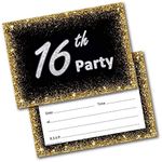 doodlecards 16th Birthday Party Invitations Age 16 Male Mens Female Womens Pack of 20 Invites and Envelopes. Printed in UK, Premium Quality & 100% Recyclable.