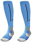 Just Care Sports Running Football Soccer Plain Long Socks Over Knee High Socks (Sky Blue With Navy)