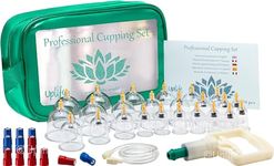 Uplife Chinese Cupping Therapy Set | 24 Vacuum Air Suction Cups in Bag with Pumping Handle | Massage for Back/Neck