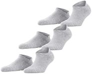 FALKE Unisex Cool Kick 3-Pack Sneaker Socks, Breathable, Cooling Effect, Polyester, Ankle, Everyday Casual, Grey (Light Grey 3400), 6.5-8.5, 3 Pairs