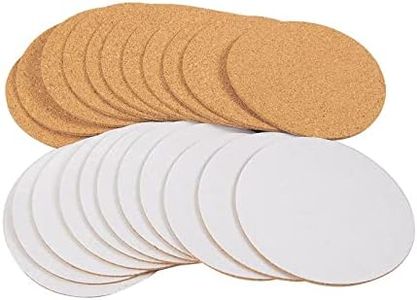 Self-Adhesive Cork Coaster, Reusable Single Sided Cork Mats, 50PCS Round Insulated Anti Slip Cork Backing Sheets for DIY Furniture Protection (10cm)