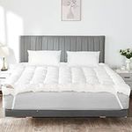 Small Double Mattress Topper 10cm Deep | Comfortable & Breathable 4FT Mattress Topper 4 Inch Thick with Elastic Corner Straps | Hotel Quality Mattress Pad | 120 x 190 Cm