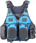 Fly Fishing Vest Fishing Safety Life Jacket for Swimming Sailing Boating Kayak Floating Multifunction for Men and Women Swim Vest (Blue and Gray,with Foam)
