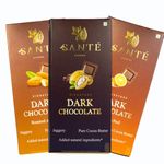 Sante Foods 50% Dark Jaggery Chocolate|Pack Of 3|Multiflavour Pack|No Added Sugar|Enriched With Ayurvedic Herbs| Each|Vegan Dark Chocolate,360 Grams