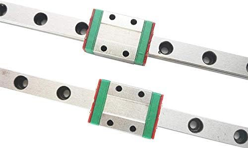 TEN-HIGH MGN12 150mm Linear Guide Rail Linear Motion Slide Rails Linear Motion Products, for 3D Printer and CNC Machine, 2pcs Rails + 2pcs MGN12H Block Bearings (Longer Block)