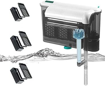 Carefree Fish Aquarium Hang On Waterfall Filter Fish Tank with Skimmer Increase Water Flow and Oxygen Remove Oil Film Simulated Waterfall Ecological Environment for Rimless Tank