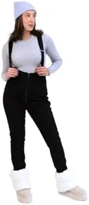 Verta Women's Ski Bibs Snow Pants Skinny: Insulated, Water Resistant & Stylish Winter Overalls for Cold Weather Adventures (Black, S)