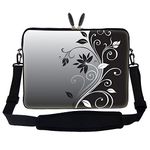 Meffort Inc Meffort (Tm) 17 Inch Gray Black Swirl Design Laptop Sleeve Bag Carrying Case With Hidden Handle & Adjustable Shoulder Strap For 16" 17" 17.3" Apple Macbook, Acer, Asus, Dell, Hp, Sony, Toshiba, And More