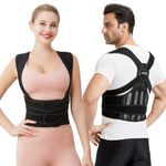 The Chic Way Posture Corrector, Adjustable & Breathable, Upper Back Brace with Pouch Bag for Posture Correction, Neck Shoulder & Upper Back Pain Relief for Women and Men (L) (Waist: 31-38")