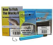 Harmony Fishing Company Wacky Rig Kit - Z-Man ZinkerZ 6pk + Wacky Weedless Hooks 10pk + Wacky Tool w/ 10 Wacky Rings + How to Fish The Wacky Worm Guide (Green Pumpkin)