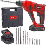 TOPEX 20V Max Lithium Cordless Rotary Hammer Drill Kit w/Battery Charger Bits