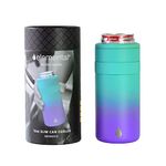 Elemental Insulated Slim Can Cooler, Triple Wall Stainless Steel Skinny Can Cooler - Drink Cooler Insulator for 12oz Skinny Seltzers, Beer, Soda Cans - Mermaid