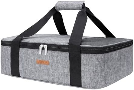 LUNCIA Insulated Casserole Carrier for Hot or Cold Food, Lasagna Lugger Tote for Potluck Parties/Picnic/Cookouts, Fits 9"x13" Baking Dish, Grey