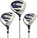 Ram Golf EZ3 Mens Steel Wood Set - Driver, 3 & 5 Wood - Headcovers Included