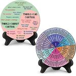 2 Pcs Things I Can Control Therapy Office Desk Decor Feelings Wheel Chart Calming Emotions Wheel Poster Mental Health Feelings Psychology Decor for Home Office Counselor Women Men(Bright)