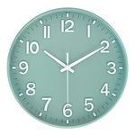 HZDHCLH Wall Clock 12 Inch Silent Non Ticking Clock for Living Room Bedroom Kitchen Office（Green）