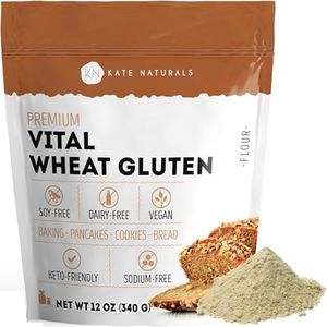 Kate Naturals Vital Wheat Gluten for Bread Making, Baking Additive & Seitan. Compatible with Bread Machine (12oz, High Protein Flour)