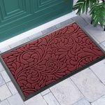 Yimobra Sturdy Door Mat, Heavy Duty Front Welcome Mats for Home Entrance Outdoor Indoor, Doormat for Outside Back Patio Floor Entry Porch Garage Office, Weather Resistant Easy Clean, 29.5 x 17, Red