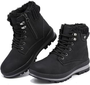 Womens Snow Boots Waterproof Warm Fur Lined Ankle Booties Ladies Lace Up Hiking boots Non Slip Platform Boots with Side Zipper Outdoor Winter Boots