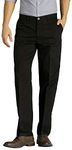 Lee Men's Total Freedom Stretch Straight Fit Flat Front Pant, Black, 36W x 30L