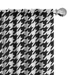 Ambesonne Modern Window Curtains Pack of 2, Illustration of Bizarre Shapes Houndstooth Inspired Graphics, Lightweight Set with Rod Pocket, 4 Panels of - 28" x 95", Charcoal Grey