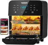 Nuwave Brio 15.5Qt Air Fryer Rotisserie Oven, X-Large Family Size, Powerful 1800W, 4 Rack Positions, 50°-425°F Temp Controls, 100 Presets & 50 Memory, Integrated Smart Thermometer, Linear T Technology