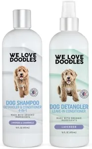 We Love Doodles 4-in-1 Dog Shampoo and Detangler Spray Combination Set | Made in USA | Organic Ingredients | Doodle Detangling Kit | Dog Grooming Kit