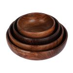 Naayaab Craft Sheesham Wood Classic Elegant Bowl, Multipurpose For Serving, Home & Kitchen Handcrafted (Brown) - Set Of 4, 1 ounce