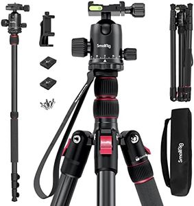 SmallRig CT-20 Camera Tripod, 78.7" Foldable Aluminum Tripod & Monopod, 360°Ball Head Detachable and Quick Release Plate, Payload 33lb, Adjustable Height from 18.5" to 78.7" for Camera, Phone - 3474C