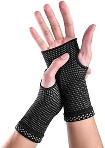 Wrist Compression Glove Wrist Support Sleeves (Pair) for Carpal Tunnel and Wrist Pain Relief Treatment, Everyday Use Wrist Brace for Women and Men - made from Breathable and Sweat-Absorbing Elastic Blend