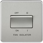 Knightsbridge SF1100BC Screwless 10 A 3 Pole Fan Isolator Switch, 24 W, 230 V, Brushed Chrome