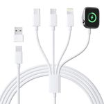 4 in 2 Cable Compatible for Apple Watch Charger Cable, iPhone and iWatch Charger Cable Apple iPhone Watch Charger USB C Magnetic Charging Cable for Apple Watch 9 8 7 6 SE Ultra,iPhone 15 14 13,Android