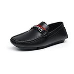 Bruno Marc Boy's Comfort Loafer Shoes, Leather Slip-On Soft Dress Shoes for Kids,Size 5 Big Kid,Black,SBLS218K