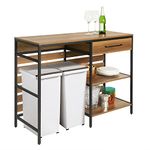 SoBuy FSB71-PF, Kitchen Island Sideboard Dining Bar Table with 1 Drawer and 2 Open Shelves, Kitchen Dining Room Living Room Sideboard