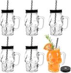 TOPZEA 6 Pack Skull Mason Jars with