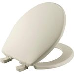 BEMIS 730SLEC 346 Toilet Seat Will Slow Close and Removes Easy for Cleaning, Round, Plastic, Biscuit/Linen