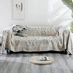 ROOMLIFE 5 Layers of Cotton Sofa Covers for 2 Cushion Couch Sectional Couch Cover Blanket for Dogs Bohemian Decor Furniture Covers Sofa Slipcovers, 59"X 102"