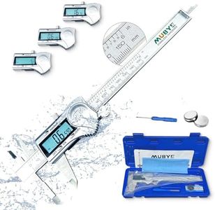 Digital Caliper Micrometer Measuring Tool - 6 Inch /150mm Stainless Steel Electronic Vernier Calipers, IP54 Waterproof Protection Accuracy Gauge Switch from Inch Metric Fraction with LCD Screen