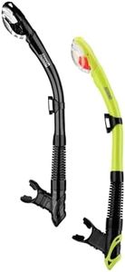 Aegend Dry Snorkel, Dive Mask Easy-Breath Free Diving Snorkel for Snorkeling Scuba Diving Freediving Swimming, with Top Dry Valve and Food-Grade Silicone Mouthpiece(Black & Green)