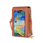 GEARONIC Small Crossbody Bags for Women, Small Cell Phone Purse, Handbags Wallet with Credit Card Slots, Phone Purse-coffee