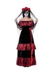 Smiffys Deluxe Day of the Dead Bride Costume, Black with Dress & Rose Veil, Mexican Day of The Dead/Sugar Fancy Dress, Adult Dress Up Costumes