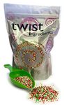 Twist Ingredients - Christmas Red, Green and White 100's & 1000's, 1kg. Matt red, matt green & matt white sprinkles for decorating all your Christmas cakes & bakes.