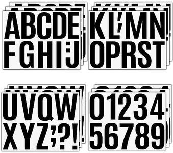 15 Sheets Large Self Adhesive Vinyl Letters Numbers Kit, 4 Inch Mailbox Numbers Stickers for Mailbox, Signs, Window, Door, Cars, Trucks, Home, Business, Address Number, lockers (4 Inch, Black)