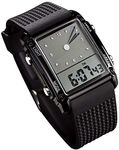 Fanmis Men's Rectangle Dial Sports Rubber Wrist Watch with Five Colors Optional LED Backlight Color Black