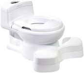 The First Years Super Pooper Potty Training Toilet Plus Potty Seat with Foot Rest — White — 2-in-1 Toddler Toilet Seat and Potty Chair