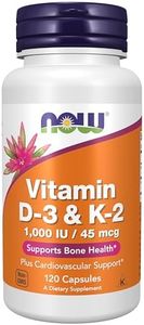 NOW Vitamin D-3 & K-2,120 Veg Capsules